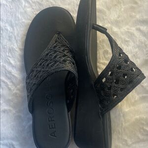 AEROSOLES Women's Black Sandals